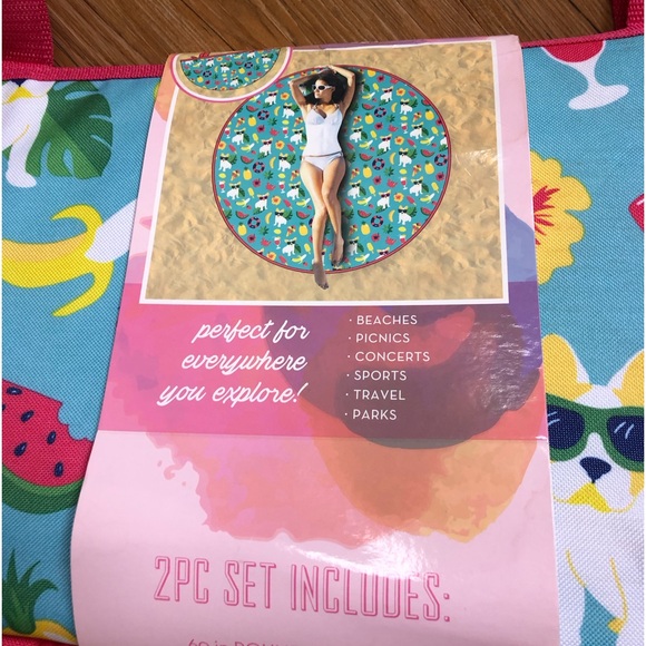 French Bulldog Beach Mat Blanket and Beach Bag - Picture 8 of 11